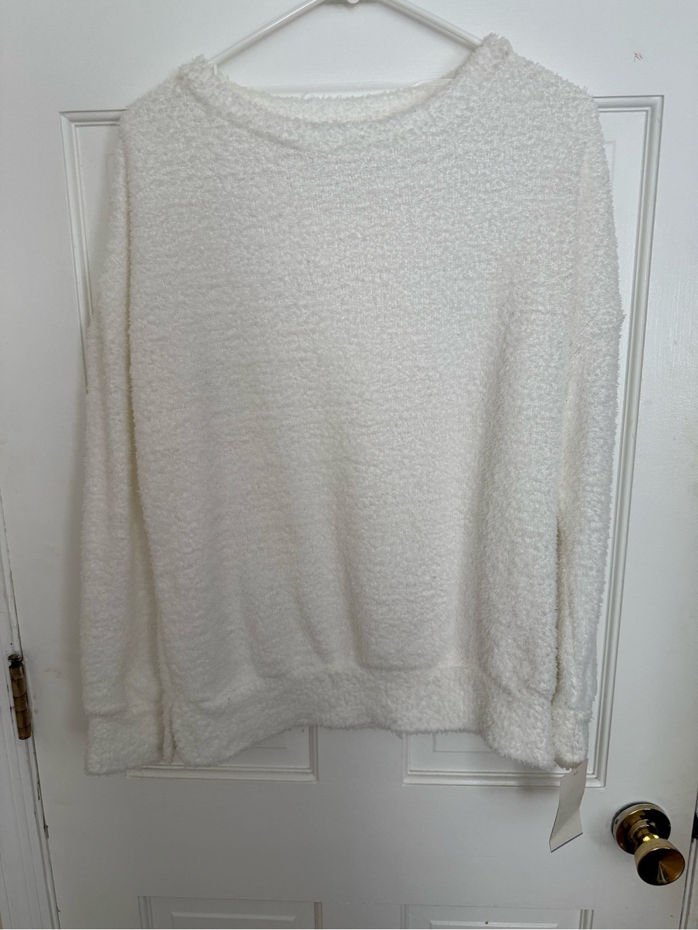 stars above Plush Crewneck Sweater in Cream White